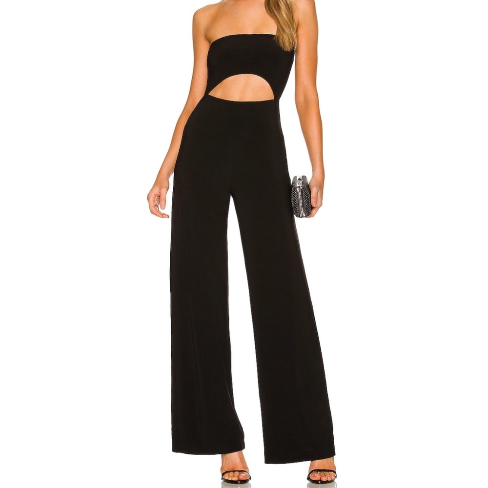 Norma Kamala Black Strapless Cut Out Jumpsuit